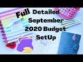 SEPTEMBER 2020 FULL DETAILED BUDGET SETUP | #budgetwithme | * New BUDGET SHEETS *