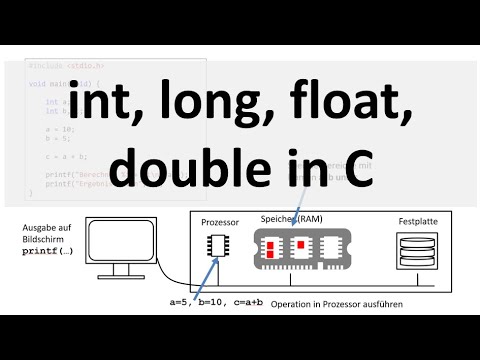 Datentypen int, long, float, double in C - YouTube