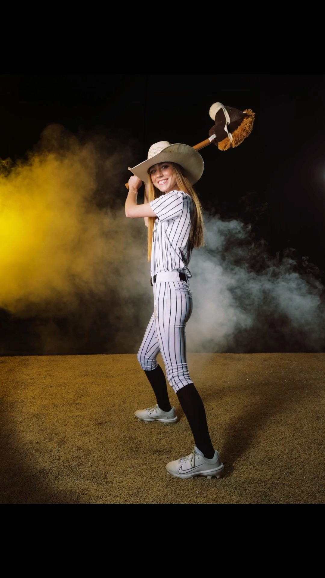 Giddy up! The stick horse got us! #softball #sportsphotography