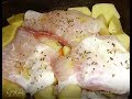 Очень вкусная запеченная рыба с картошкой в духовке. Филе морского языка в духовке.