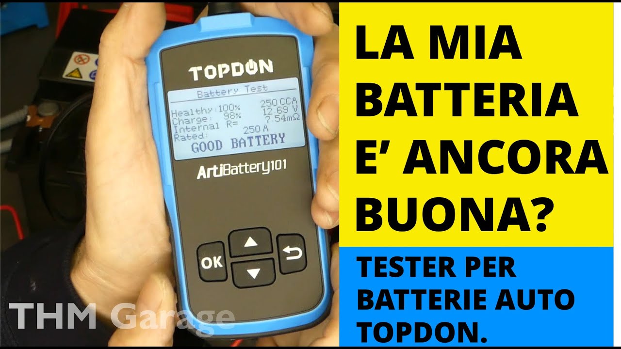 Come capire se la batteria dell'auto è ancora buona? Recensione tester  batterie auto Topdon 