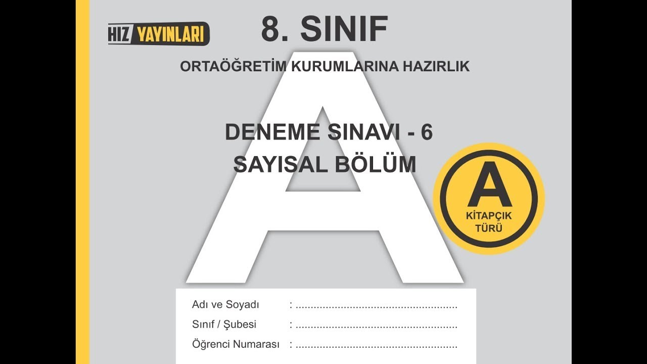 8 Sinif Lgs Hiz Yayinlari Kurumsal Deneme 6 Youtube