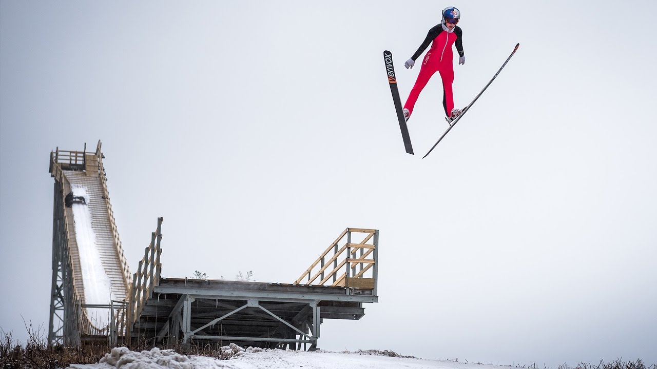 Ski Jumper Sarah Hendrickson Takes Flight On The Sleeping Giant pertaining to ski jumping 80s for Invigorate
