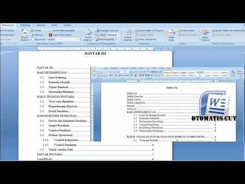 CARA MEMBUAT DAFTAR ISI OTOMATIS DAN PRAKTIS - TUTORIAL MS. WORD