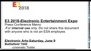 E3 2018 Press Conference Memo Leak Division 2 Splinter Cell Omega Protocol Demo