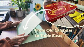 Turning an Old Calendar into a Table Easel | Cozy Art Vlog