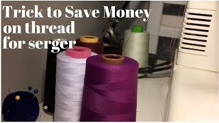Transfer thread from large cone to small spools for Serger