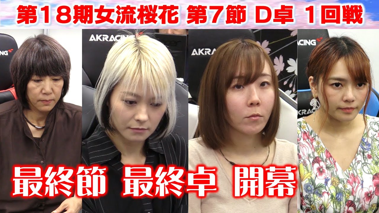 【麻雀】第18期女流桜花Aリーグ第７節D卓１回戦