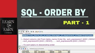 SQL - ORDER BY - Part1 - Sql Tutorial #learn2earnbstubborn #sqltutorial