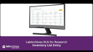 ELN for Research - Inventory List Entry