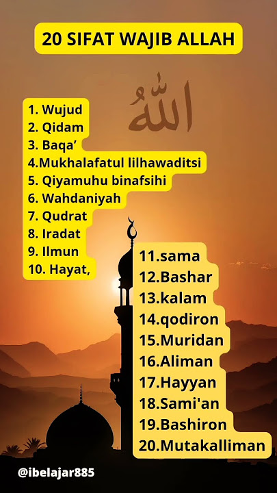 Puji-Pujian wujud Qidam Baqo(20 sifat wajib Allah) #shrots #doa #religion