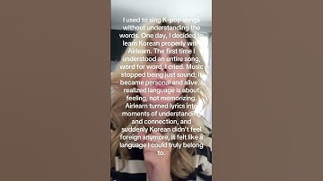 Lyrics make languages real 🎵❤️ #languagelearning #Airlearn #fluency #languages #languagetok