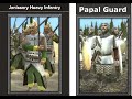 Medieval ii total war 1vs1 papal guard vs janissary heavy infantry