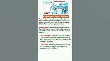 Class 10th character sketch of BHOLI #bholi #charecters #education #englishgrammar #studysection
