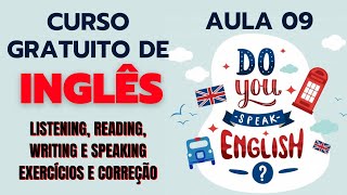 CURSO GRATUITO DE INGLÊS: LESSON 09// AULA COMPLETA COM PRÁTICA DE SPEAKING E EXERCÍCIOS