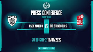 PAOK mateco v SIG Strasbourg - Press Conference | Basketball Champions League 2021