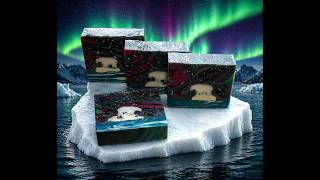Polar Bear with Northern Lights cold process soap
