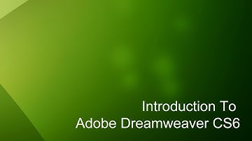 34 - Introduction to Dreamweaver Tutorial (CS6)