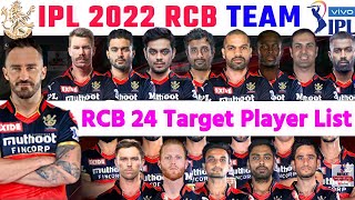 Ipl 2022  Rcb 24 Target Player List For Ipl 2022 In Mega Auction  Royal Challengers Banglore 2022