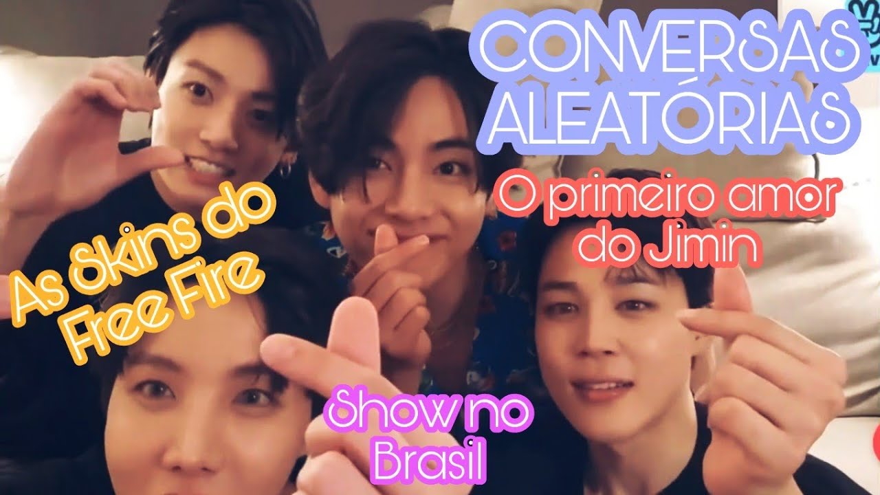 LIGAÇÃO JIKOOK E VHOPE - CONVERSAS ALEATÓRIAS, O PRIMEIRO AMOR DO JIMIN, SHOW NO BRASIL, SKINS DO FF