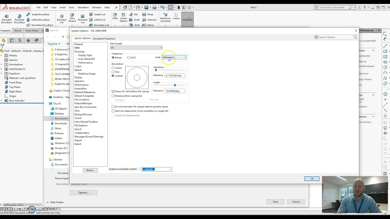 3D Printing Tutorial 1: Export from SolidWorks for 3D printing - YouTube