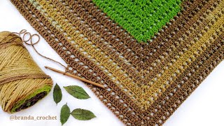 كروشيه شال مثلث/كروشيه سكارف - crochet easy shawl tutorial