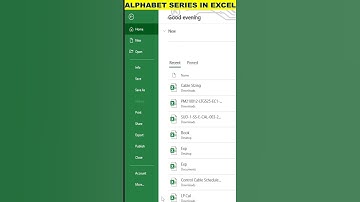 Fastest A to Z Series in Excel #excel #shorts