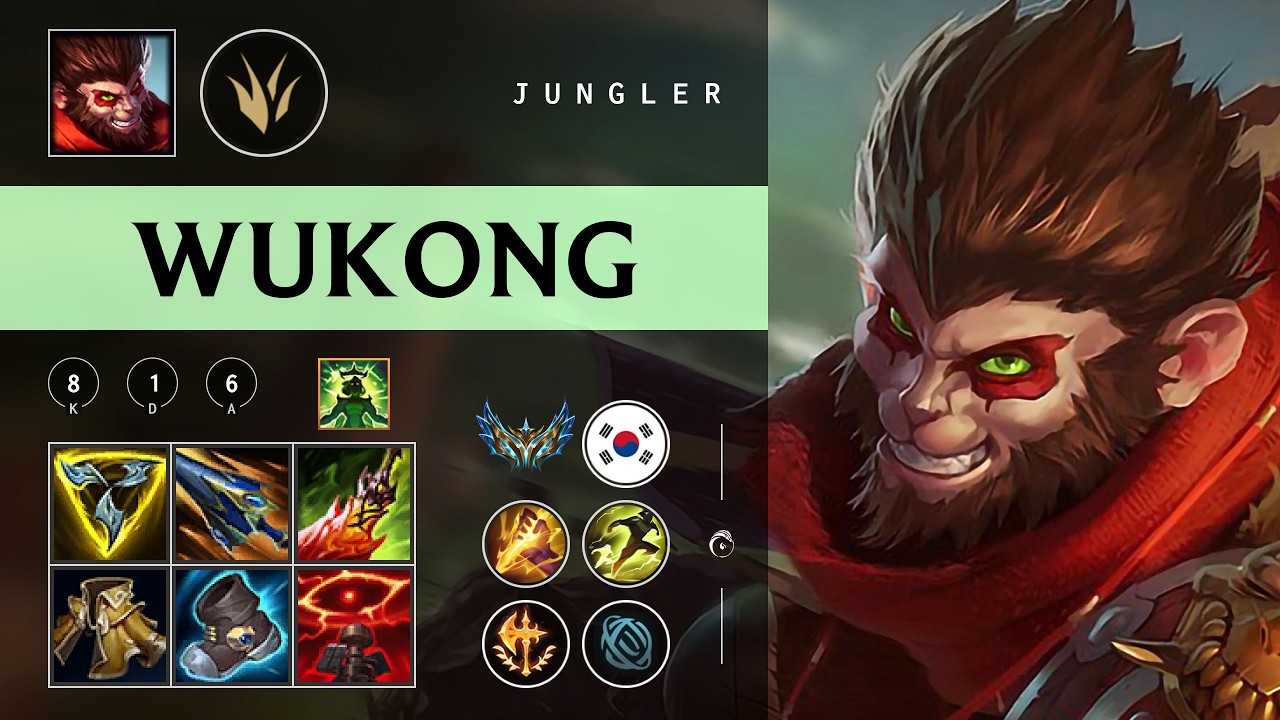 Wukong Jungle vs Nidalee - KR Challenger Patch 26.04