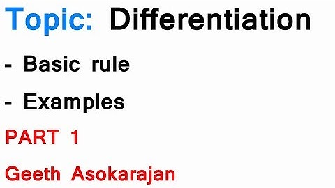 AS/A-Level Maths Differentiation PART 1 - Basic rule and examples