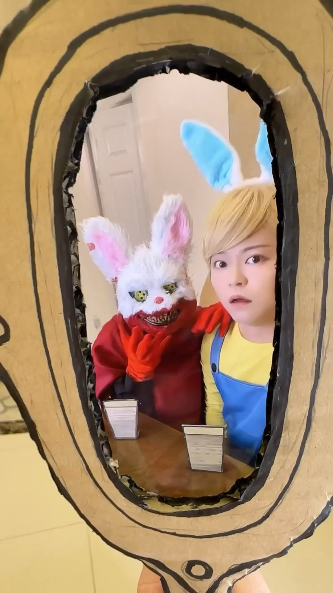 MONSTER IN A CARDBOARD MIRROR！#asmr