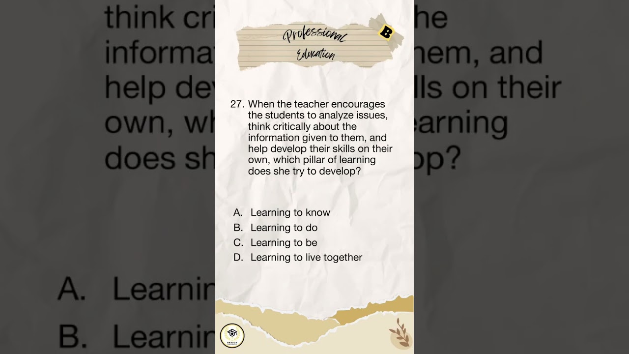 ✅ ProfEd Questions 26-30 ⁉️ 