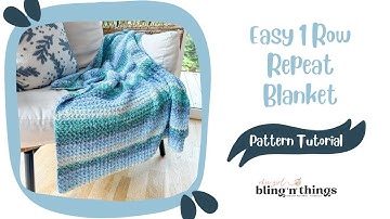 Easy 1 Row Repeat Blanket Crochet Pattern, Beginner Crochet Blanket Pattern