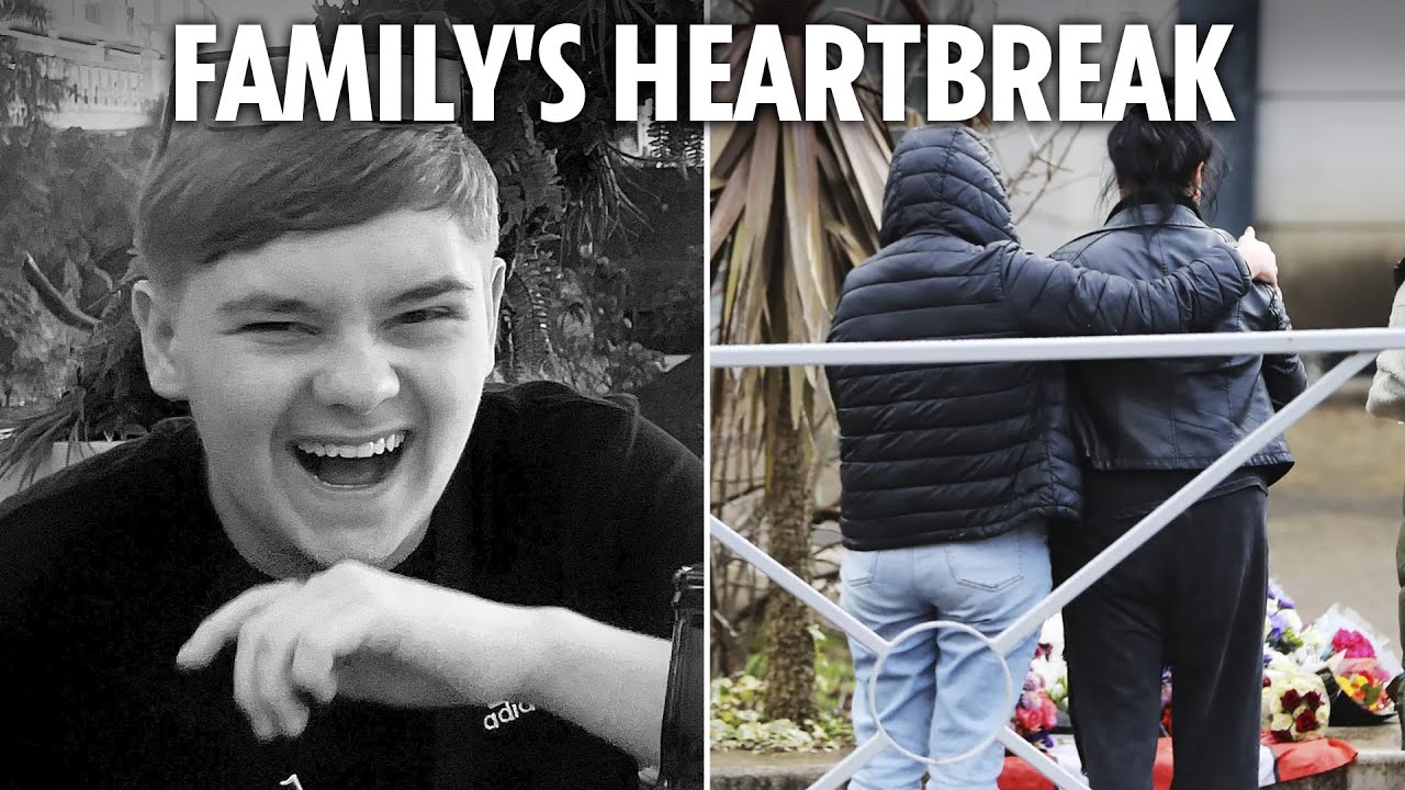 Heartbroken relatives reads tributes outside school where boy, 15, was stabbed to death