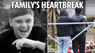 Heartbroken relatives reads tributes outside school where boy, 15, was stabbed to death