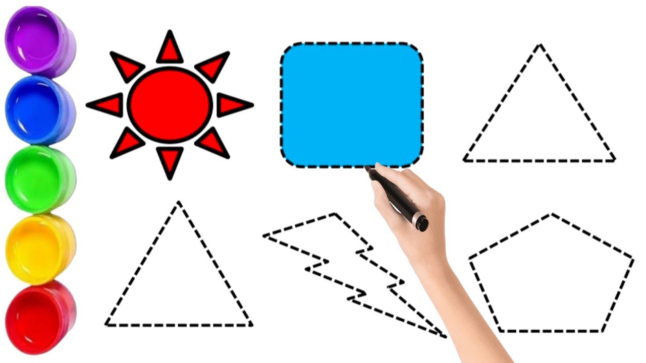 Fun Learning with Colors:Names of 2d shapes and colours Explained