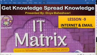 Information COMPUTER IT MATRIX PART-1 CLASS-5 CH-9 INTERNET & EMAIL Update