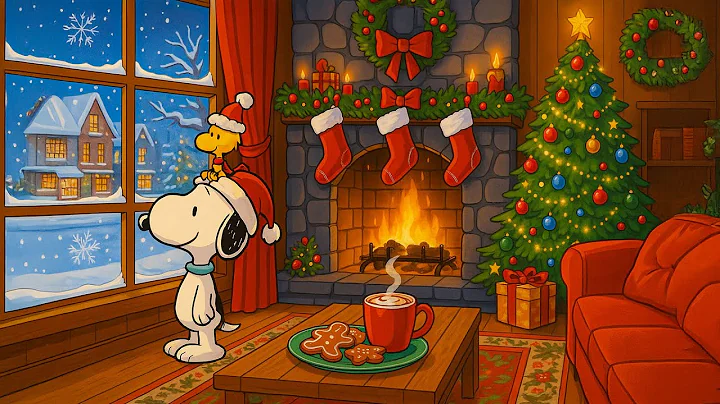 Snoopy’s Cozy Christmas Jazz 🎄🔥 | Fireplace Ambience & Holiday Music to Relax