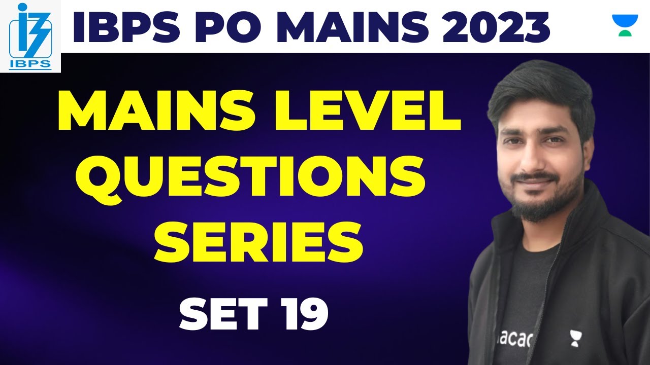 IBPS PO Mains 2023 l Quant Mains Level Questions l Set 19 | Vipin ...