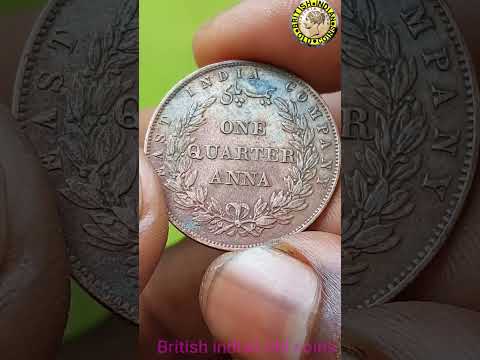 Indian british period east india one quarter anna years 1858 #old #coin #britishindianoldcoins