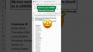 How to use LOWER function in excel for Text Transformation! 🌟💻🔡 #shorts #excel #exceltutorial
