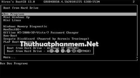 Cách tạo Usb Boot, Usb đầy đủ chức năng đĩa Hiren