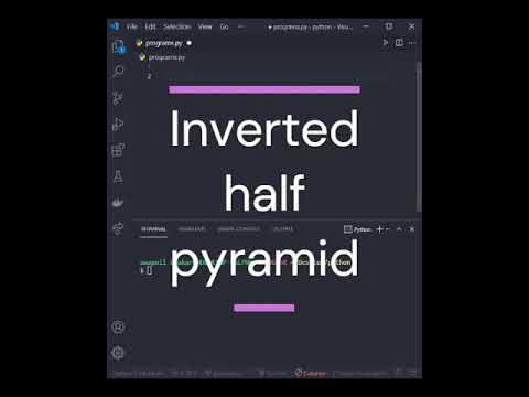 print Inverted half pyramid using python - YouTube