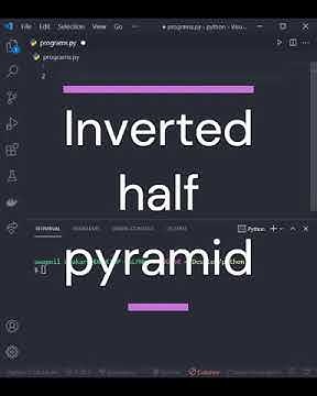 print Inverted half pyramid using python - YouTube