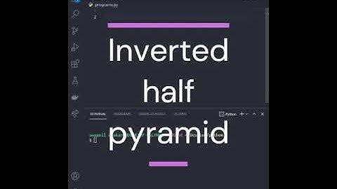 print Inverted half pyramid using python