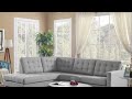 🖤 Mid-Century Modern Left-Facing Sectional Sofa | Elegant Light Gray Upholstered Couch