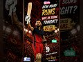 “RCB fans assemble! 👑🔥Guess Kohli’s score tonight & hit follow for daily cricket🏏❤️ #RCB#ViratKohli”