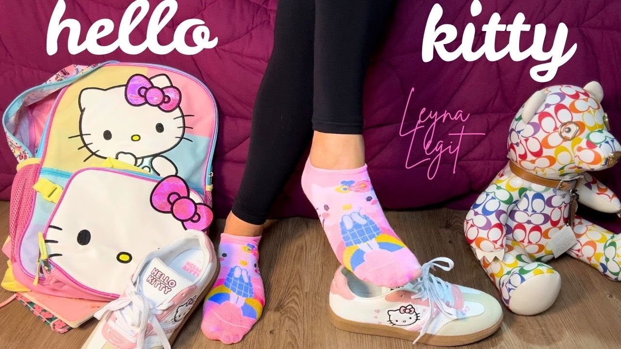 Hello Kitty ASMR | Sneakers, Socks, & Backpack Sounds 🩷