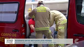 Motociclista fica ferido após atropelar gato em Pato...