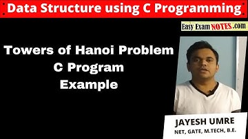 Towers of Hanoi probem  using  c program  | Jayesh Umre | EasyExamNotes.com