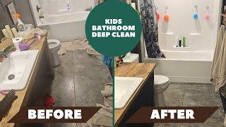 DEEP CLEAN | kid's bathroom | clean with me to help support Caleb's hand surgery
